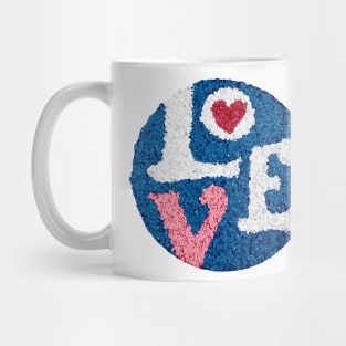 Love - Melted Plastic Popcorn art Mug